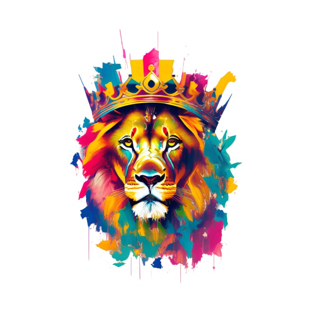 Colorful lion painting by Dope_Design