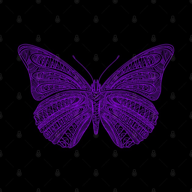 Butterfly design created using line art - purple version by DaveDanchuk