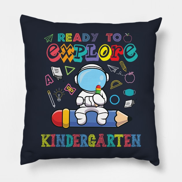 Ready to Explore kindergarten Astronaut Back to School Pillow by Gaming champion