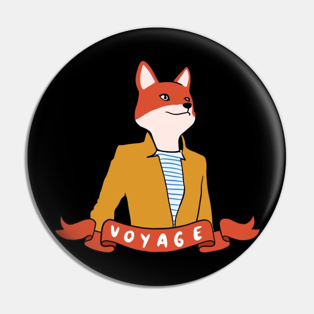 Voyage - Traveling fox Pin by isstgeschichte