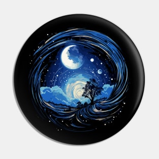 Abstract Blue Night Sky Pin