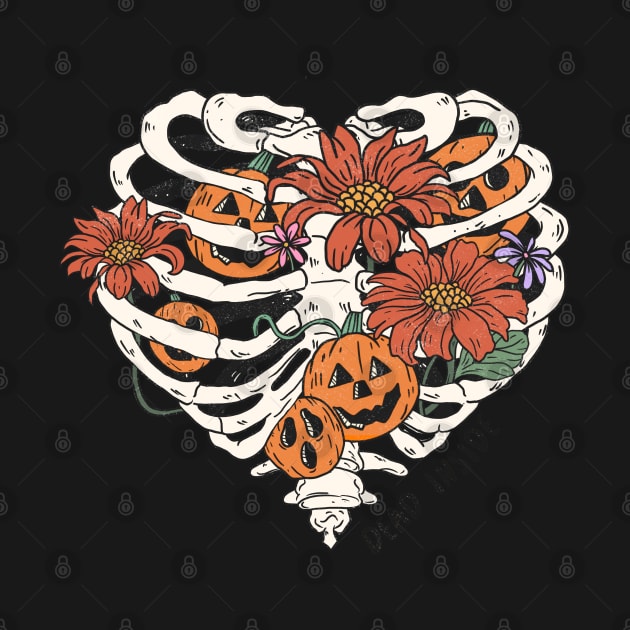 Skeleton Flowers Halloween by Myartstor 
