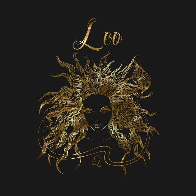 Leo Zodiac Sign by Black Tee Fashion