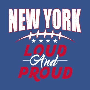 New York Pro Football Big Blue Proud Fan T-Shirt
