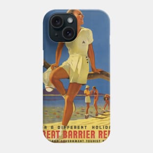 Great Barrier Reef Australia Vintage Poster 1934 Phone Case