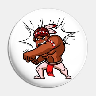 Infinite punch Red Native American by Patoli Studio Pin