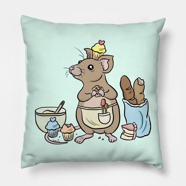 Home baker mouse Pillow by doodletokki