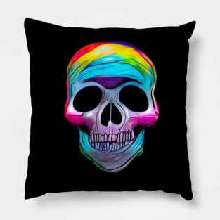 Rainbow Skull Pillow