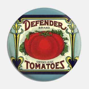 Vintage Defender Tomatoes Label Pin