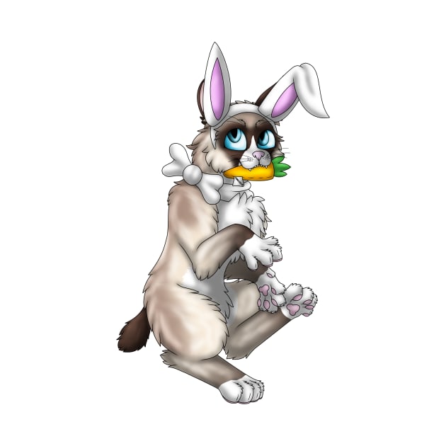 Bobtail BunnyCat: Snowshoe Point (White) by spyroid101