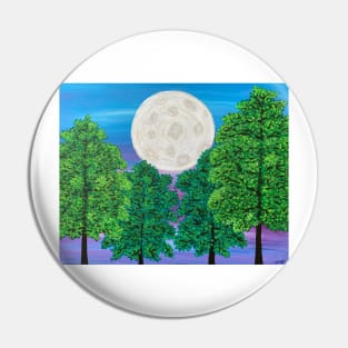 Moon With Trees Pin