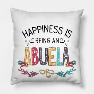 Happiness Is Being An Abuela Wildflowers Valentines Mothers Day Pillow