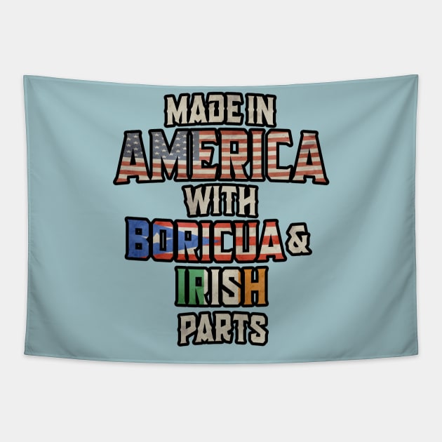 Puerto Rican And Irish Made In America Mix DNA Heritage Vintage Tapestry by Just Rep It!!