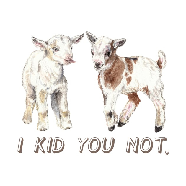 I Kid You Not: Baby Goat Watercolor Illustration by wanderinglaur