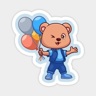 Birthday Bear Cute Cartoon Magnet