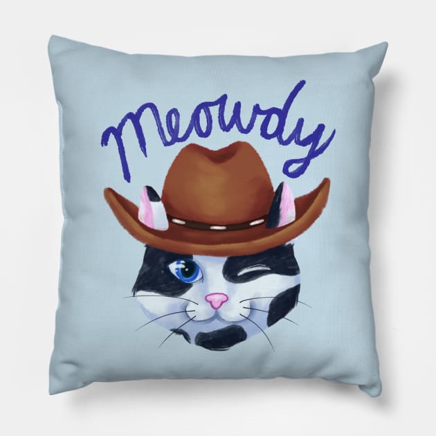 Meowdy! Pillow by bonfirefighter