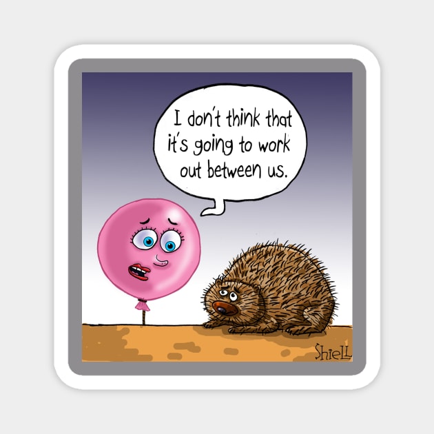 Balloon and porcupine breakup Magnet by macccc8