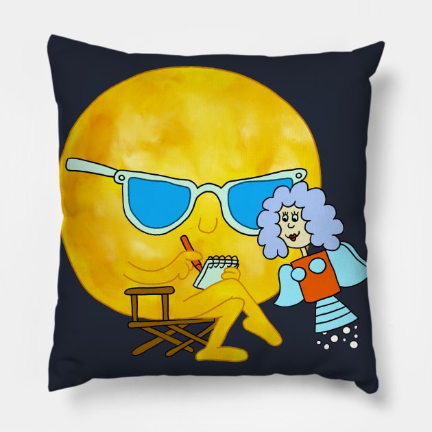 Interplanet Janet Sun Pillow by ThirteenthFloor