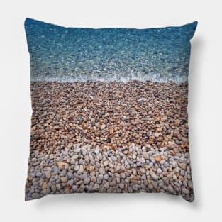 Pebble rocks beach Pillow