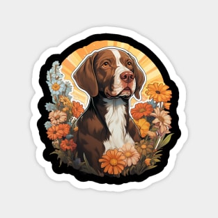 German Shorthaired Pointer  Dog Vintage Floral Magnet