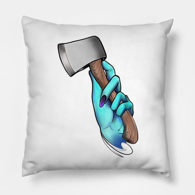 Ax In Hand Pillow by poeticart