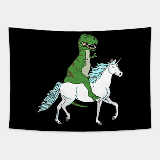 Unicorn Riding Dino Tapestry