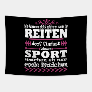 Reiten Pferde Trab Galopp Geschenk Mädchen Spruch Tapestry