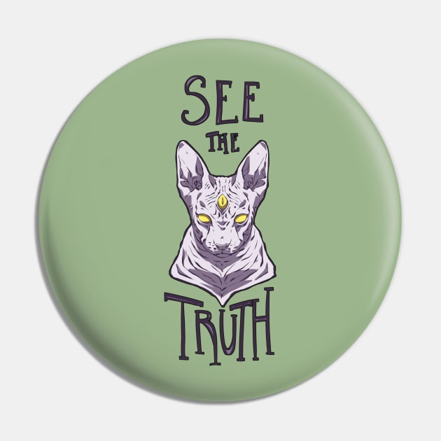 See the Truth Sphynx cat Pin by ZodaZoup