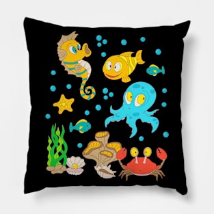 Sea Animals Marine Life Underwater Kids Pillow