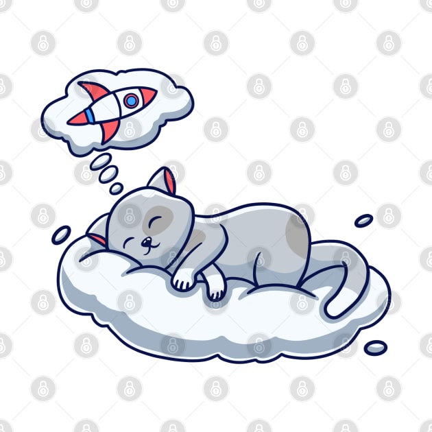 Cat Sleeping On The Cloud by notajellyfan