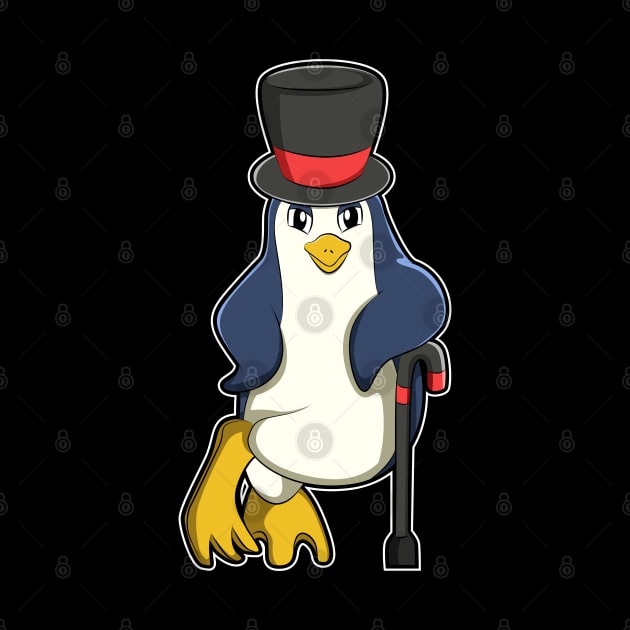 Penguin with Hat & Walking stick by Markus Schnabel