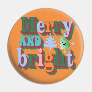 Merry and Bright Retro Pin