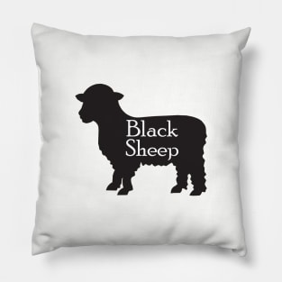 MUTCD W11-17 Black Sheep Crossing Sign Pillow