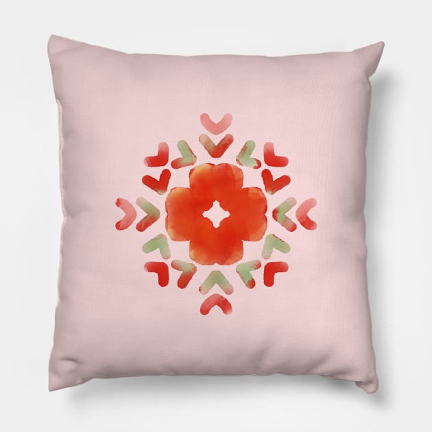 Phulkari Design - Minimal Motifs from Punjabi Folk Embroidery Art GC-127-03 Pillow by GraphicCharms