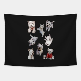 Westies Dogs Sticker Set Extended Tapestry