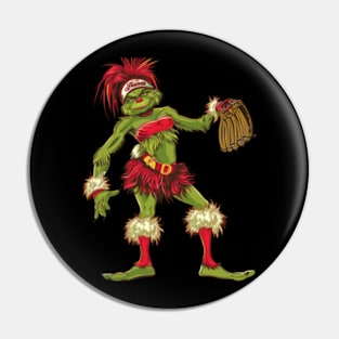 The Grinch Versus Cleveland Indians Logo Pin