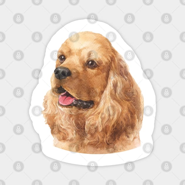 American Cocker Spaniel Watercolor Art Magnet by doglovershirts