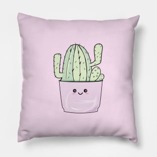 Kawaii cactus l pastel green cactus aesthetic Pillow