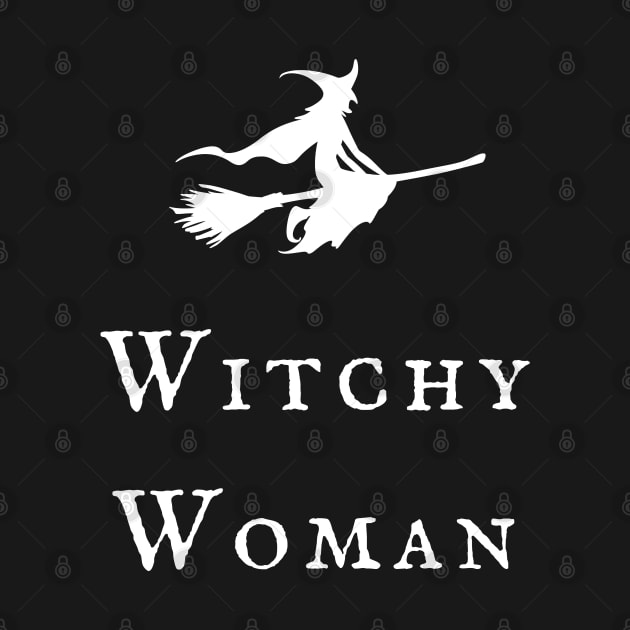 Witchy Woman Female Witch Flying on Broomstick Wiccan Pagan Design by WiccanGathering