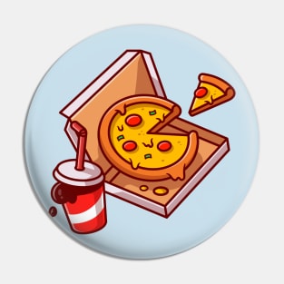 Pizza And Cola Cartoon Pin