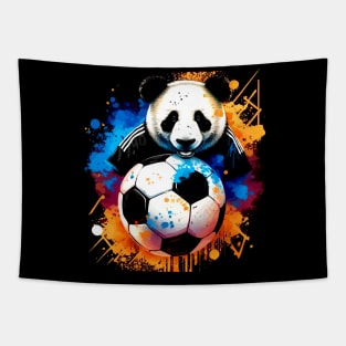 Panda Soccer Player - Soccer Futball Football - Graphiti Art Graphic Paint Tapestry