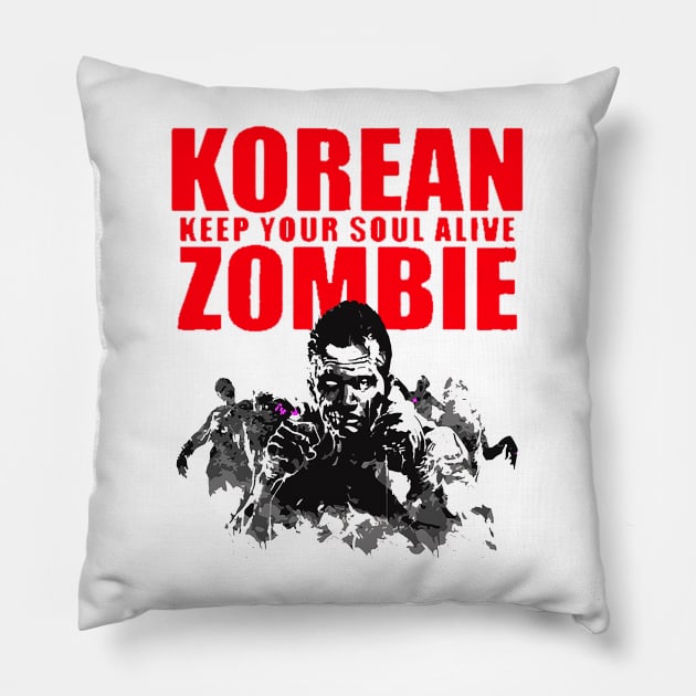 korean zombie Cage Fighter Pillow by WikiDikoShop