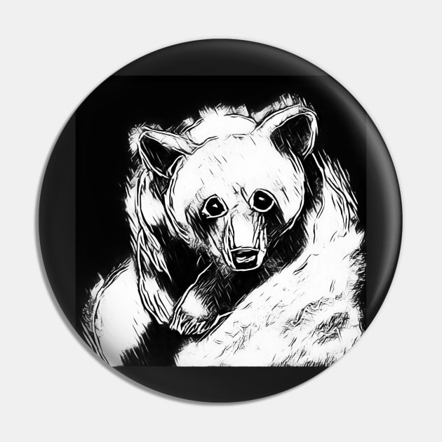 white brown bear Pin by reyhanartstudio