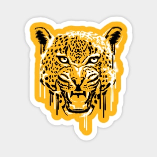 Wild jaguar Stencil Art Magnet