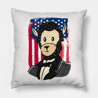 Funny Lincoln Llama 4th of July Abraham Merica American Gift Pillow