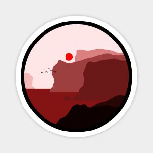 Minimalist Landscape - Red Cliffs Magnet