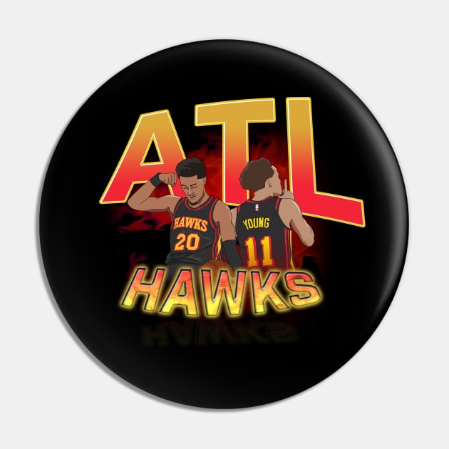 ATL Hawks, Trae Young and John Collins Pin by xavierjfong