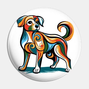 Pop art dog illustration. cubism illustration of a dog Pin