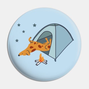 Camping Dog Pin
