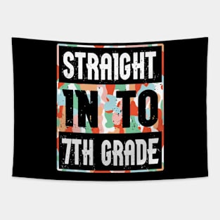 Straight Into 7th Grade Student Teacher Happy Back To School Tapestry